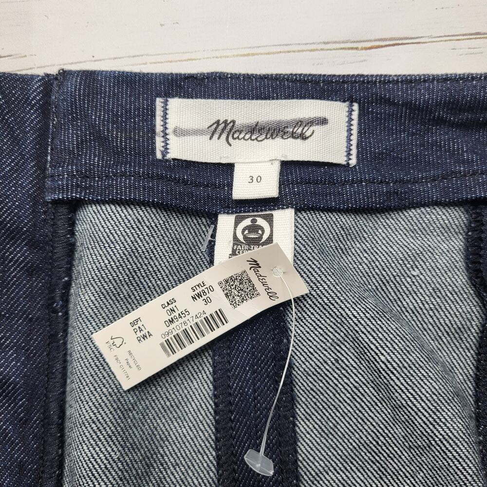 Madewell Flared Denim Midi Jean Circle Skirt Dark Rinse Wash Drapey Cotton 30 - Picture 7 of 8